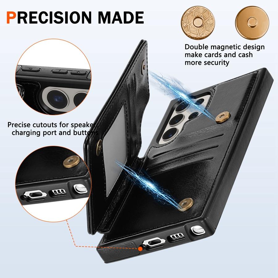 Wallet RFID Blocking Layer Protect Anti-Theft Magnetic Leather Case For Samsung Galaxy S26 Ultra S2 Plus S24 S23 S22 S21 S20 FE