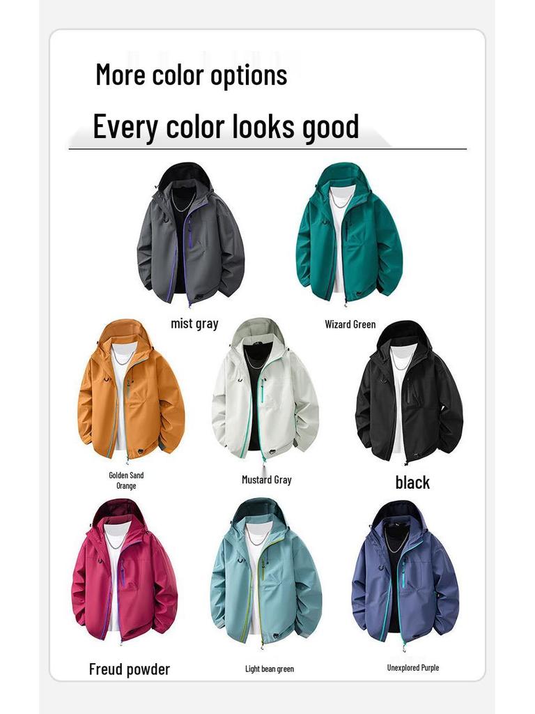 2025 Men's & Women's 3-in-1 Windproof Waterproof Jacket for Spring/Fall: Stylish Outdoor Couple's Outerwear