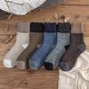 5pairs/Lot Men's Wool Socks Super Thick Terry Winter Warm Socks Fashion Style Mid Tube Socks Snow Socks High Quality Men's Socks