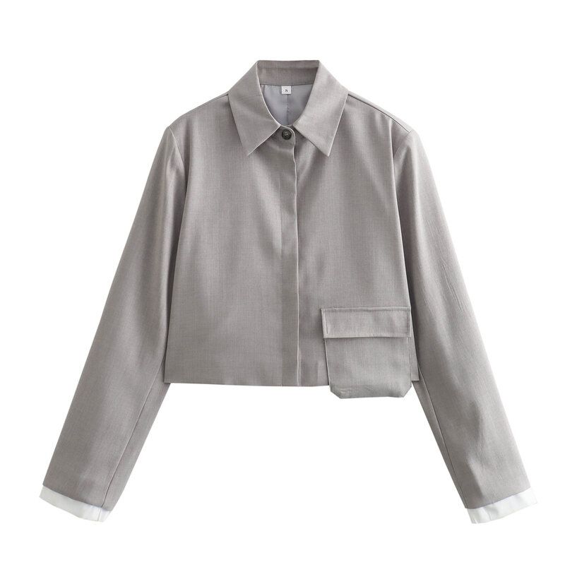 2024 Summer New Arrival Fashion Style Women's Clothing with Patch Pocket Short Sports Jacket Outwear Culottes 1608135