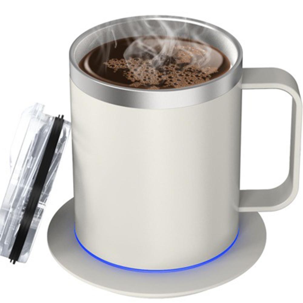 Self-Heating Coffee Mug - 12oz USB Electric Heated Mug Heat 131-149℉ Smart Warming Travel Mug Double Layer Food Grade Cup Warmer