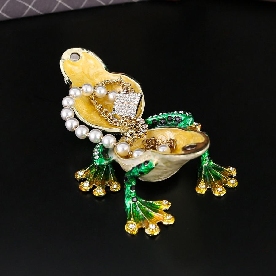 New Diamond-set Frog Jewelry Box Frog Jewelry Box Ring Storage Enamel Craft Gift Box Jewelry Storage Box