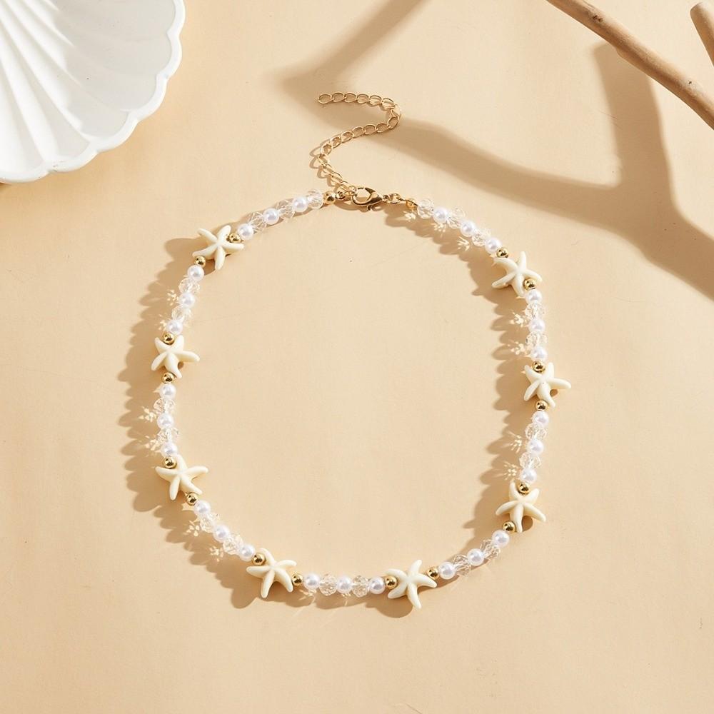 Adjustable Starfish Necklace Ornaments Beach Beaded Necklace Bohemian Style Necklace  Women