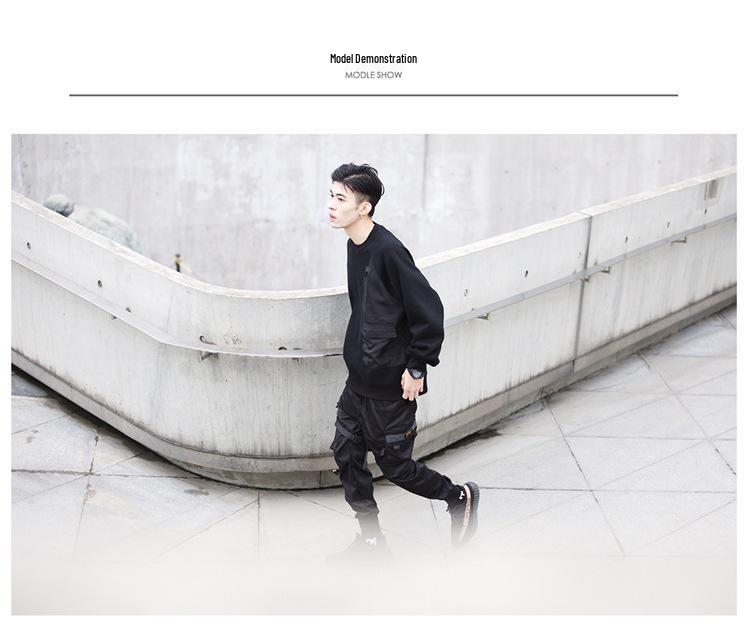 Hongxinjie Men's Slim-Fit Cotton Jogging Pants with Multiple Pockets - Autumn/Winter Sports & Harem Style Youth Leggings