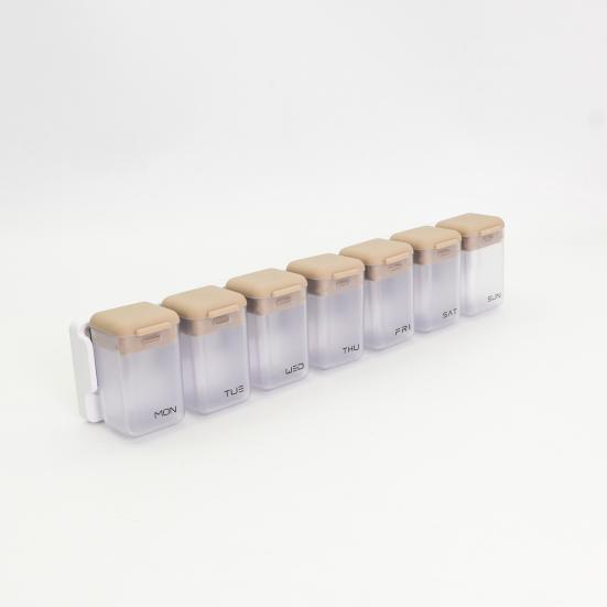 Yousheng Magnetic Weekly Pill Organizer Portable Travel Pill Case Once Daily Medication Dispenser Container Capsule Pill Management Storage Box