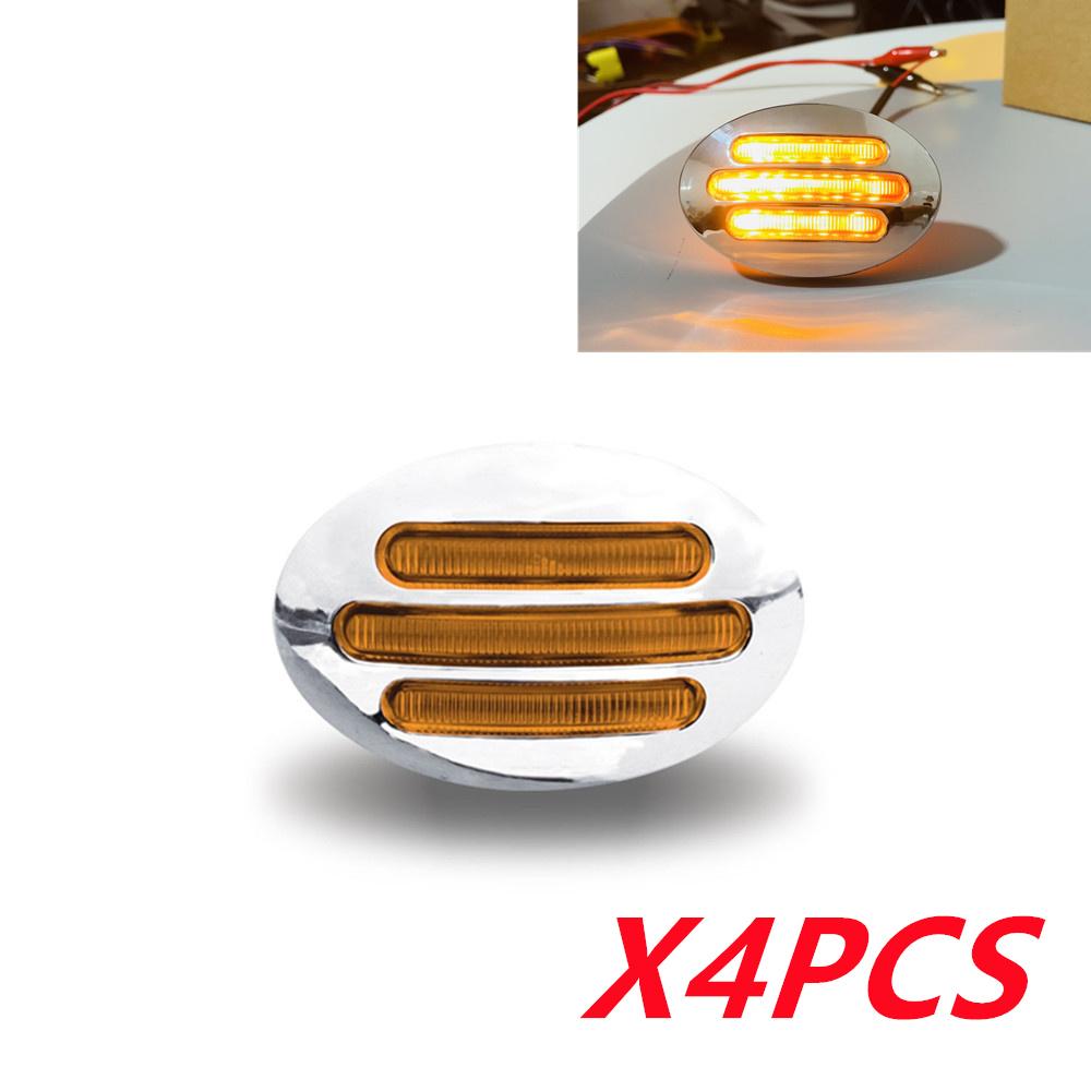 

4PCS 12V LED Turn Signal Side Marker Lights Tail Clearance Indicator LED Marker Lights Truck Accessories for Trailer Kenworth