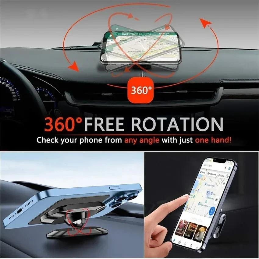360° Magnetic Car Phone Holder Magnet Smartphone Mobile Stand Cell GPS Support For iPhone 17 16 XR Xiaomi Mi Huawei Samsung LG
