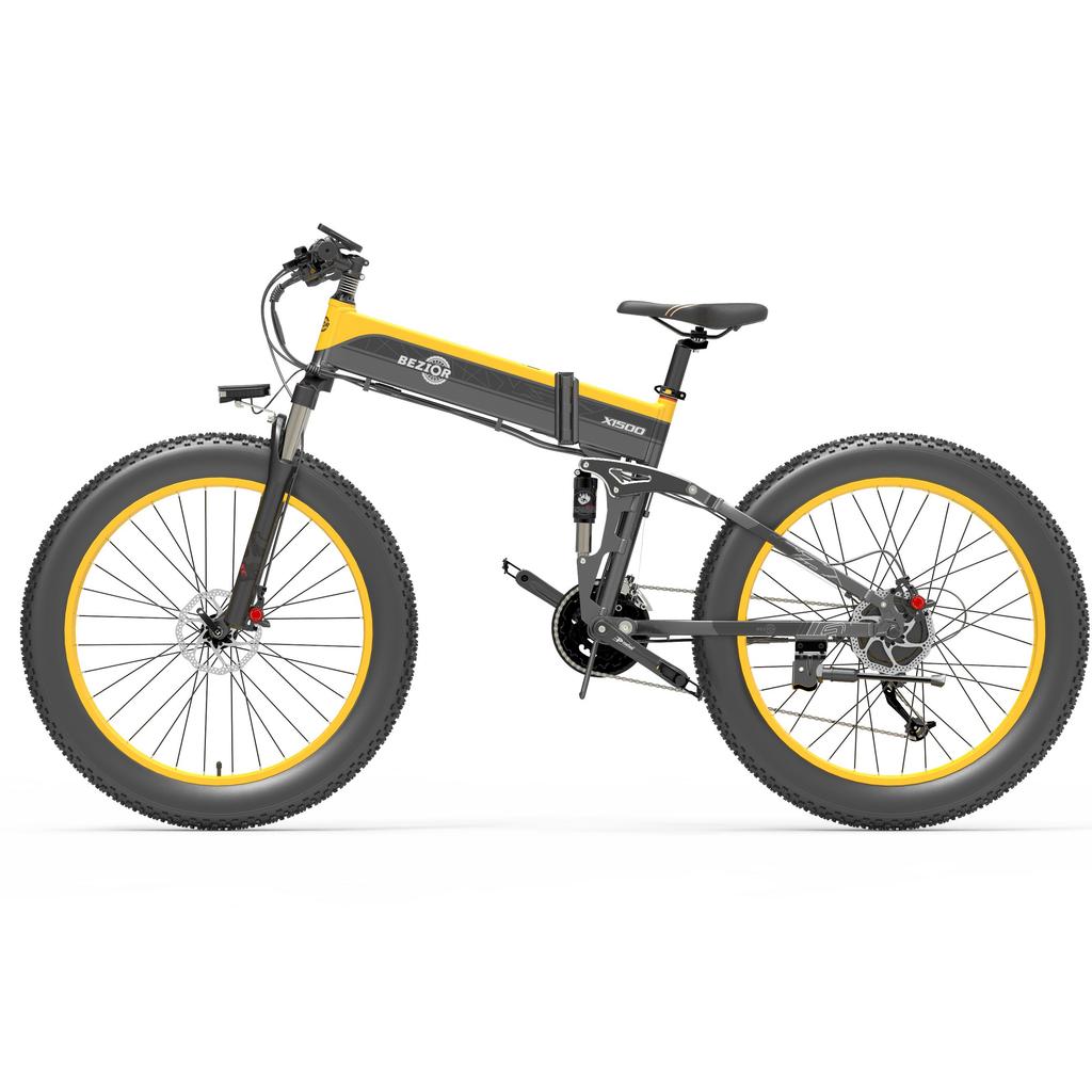 BEZIOR X1500 Skladací elektrický bicykel do každého terénu 1500W motor 48V12.8AH batéria Mestský vonkajší elektrický bicykel 26-palcové terénne pneumatiky E-horský bicykel