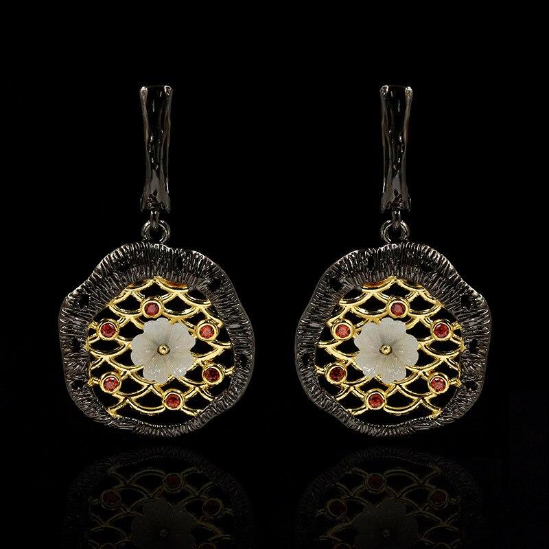 

Винтаж Полый Дизайн Дерево Жизни Капли Серьги Элегантные Извилистые Цветы Кулон Серьги Модные Ювелирные изделия