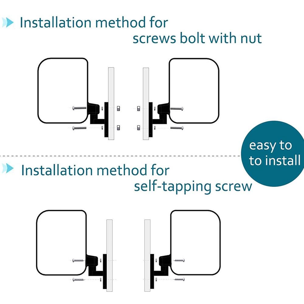 1Pair Universal Golf Cart Side Mirrors Folding Rearview Mirror For Ezgo Club Car Yamaha Star Zone Carts Replacement Accessories