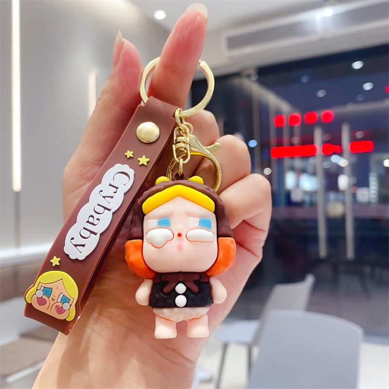 Cartoon Niedlich Weinendes Baby Tränen Mädchen Schlüsselanhänger Taschenanhänger Beflockter Schmuck Kinderpuppenautomat Geschenke