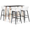 Day and Night - Day and Night High Table and Bar Stools 5 Pieces Black and White
