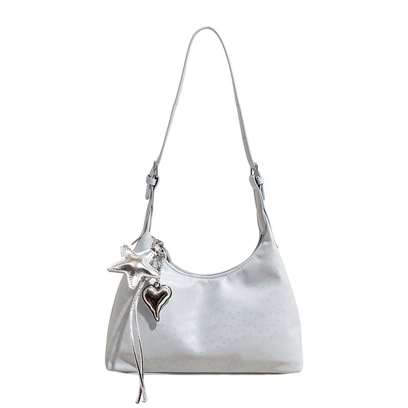 Sewing Thread Casual Underarm Bag Fashion Vintage Youth Shoulder Bags Adjustable Strap Star Heart Charm Minimalist Daily Handbag