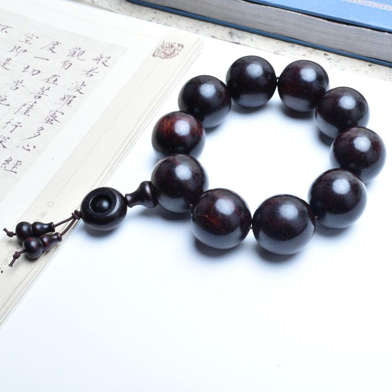 Venus Old Material Small-Leaf Red Sandalwood Prayer Beads Chain - High Oil Density, Unisex, New Chinese Style Decoration Gift