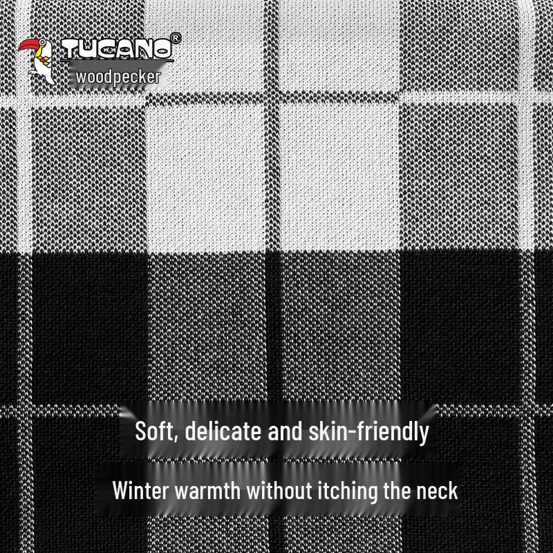 TUCANO Pánská klasická kostkovaná pletená zimní šála