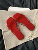 French square head pinch flip-flops shoes women's summer Roman sandals gentle thin strap flat toe cool slippers