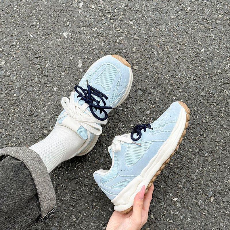 

Running Shoes for Women Lace Up Sneakers Spring Autumn Mesh Breathable Vulcanized Shoe Trends Light Casual Woman Footwear 40