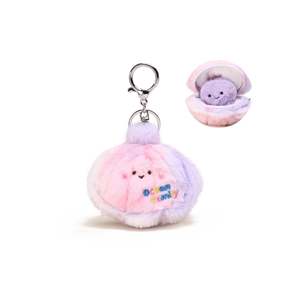 Kawaii Ocean Animal Plush Keychain Simulation Small Turtle Pendant Fluffy Whale Keyring  Children