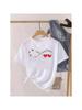 Sommer Neues Liebesherz Feder Wounisex Mode Grafik-T-Shirts Kleidung Druck Damenhemd Kurzarm Dame Lässige Oberteile