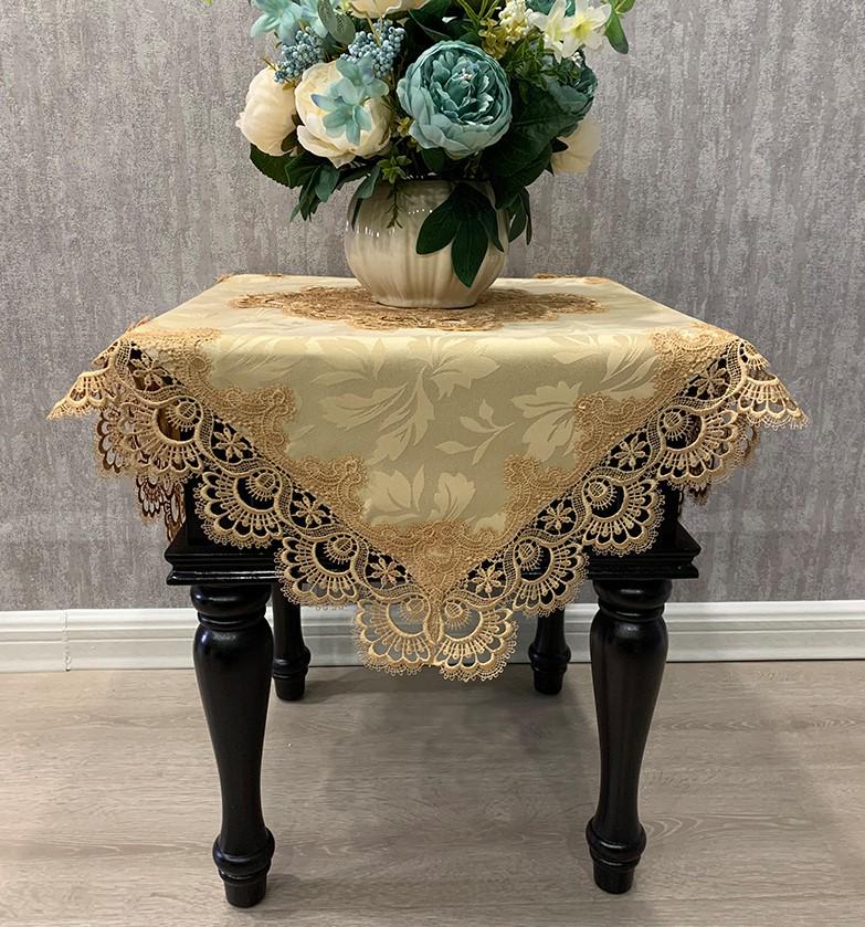 Lace Bedside Tablecloth & Dust Cover – American & Chinese Style for Coffee Tables, Corners, Washers, and Refrigerators.
