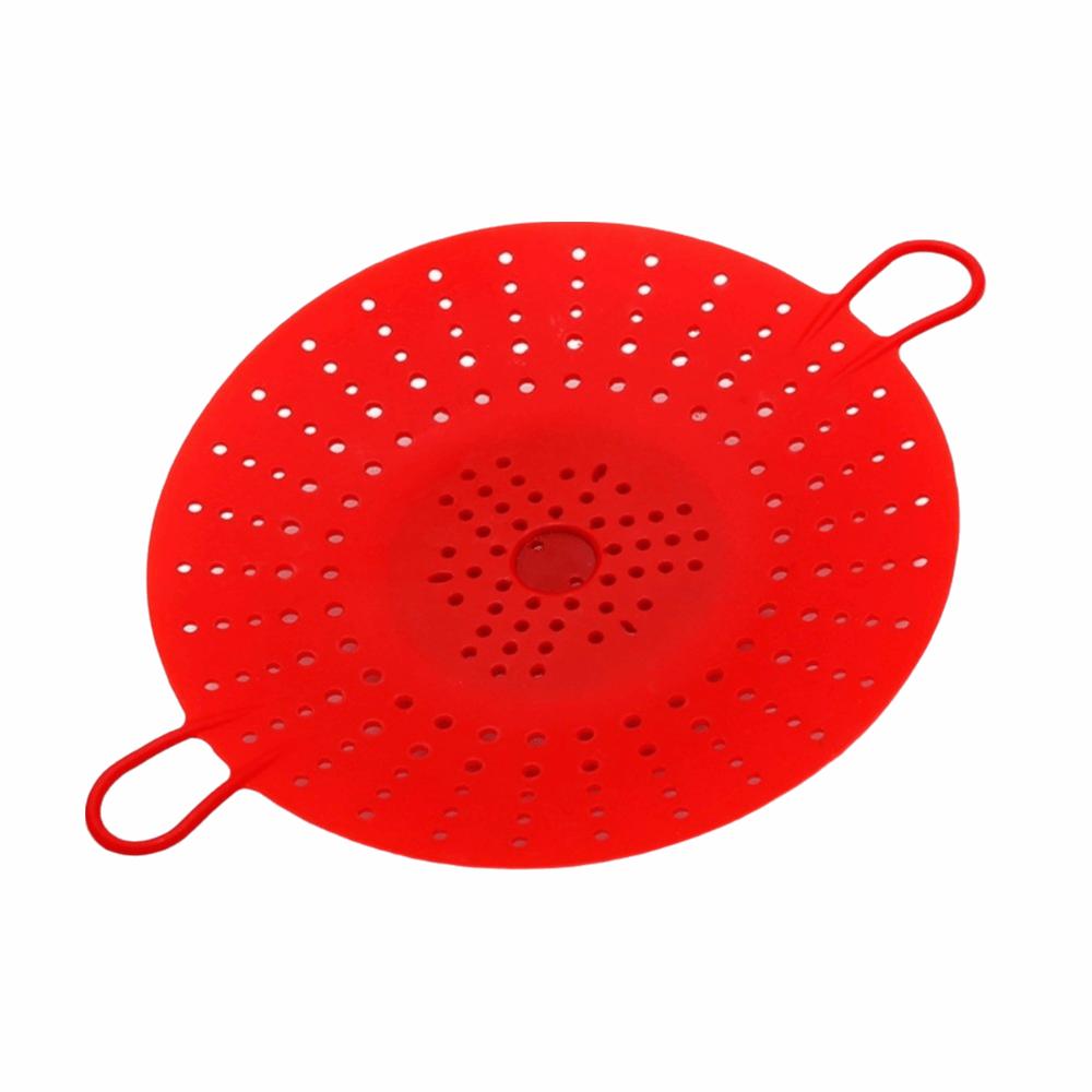Reusable Silicone Steamer Basket Heat Resistant Dumpling Steamer Food Steamer Basket  Kitchen Use красный