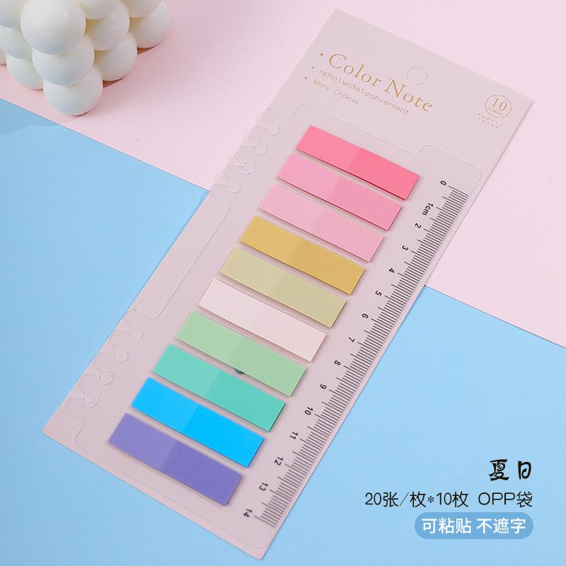 200 Sheets Transparent Sticky Notes Self-Adhesive BookMarkers Annotation Reading Book Clear Tab Kawaii Cute Stationery