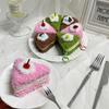 Cute Triangle Thousand Layer Cake Food Plush Keychain Creative Cartoon Doll Pendant Kawaii Backpack Ornament Decoration Gifts