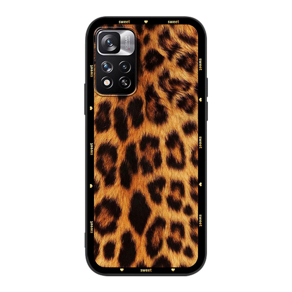 Case for Xiaomi Redmi Note 12 9S 8 10 11 Pro 10C 9C 9A 8T 8A 10S 11T 11E 9T 9i Black Silicone Phone Cover Animal Leopard Print