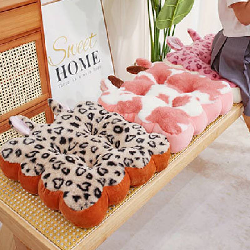 Print Leopard Cushion Animal Office Tatami Fill Doll Plush Pillow Bolster Gift