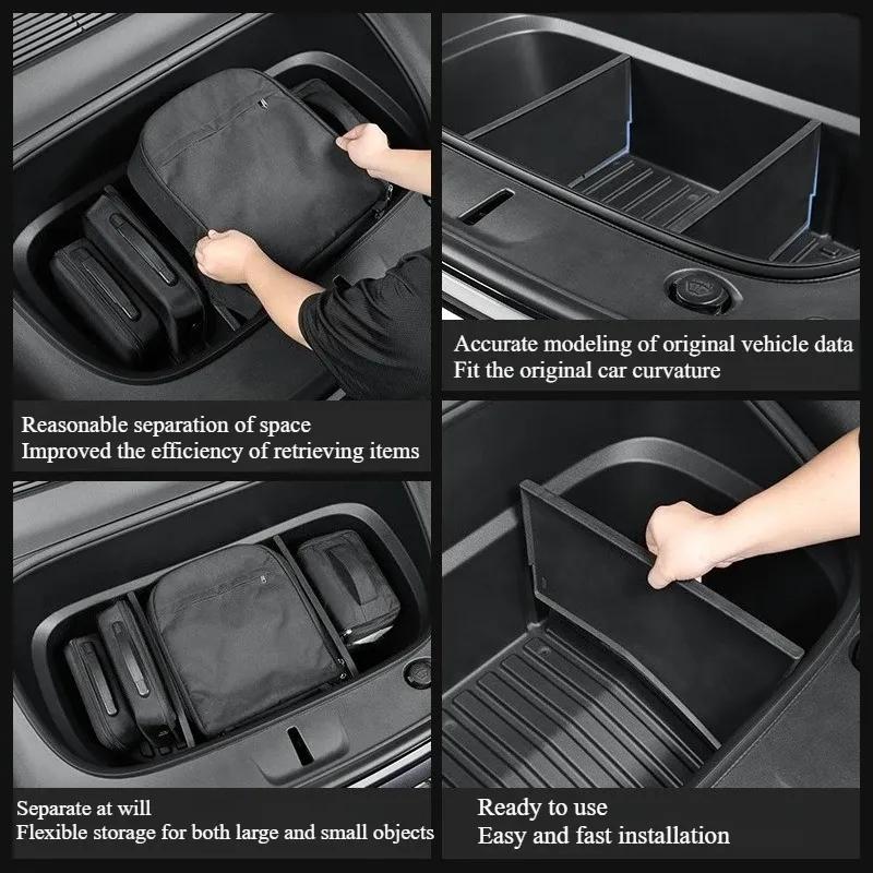 Vorderer Kofferraum-Stauraumteiler für Tesla Model Y Juniper 2025 Organizer Trennwand Schotten Ladeabdeckung Schutzblech Zubehör