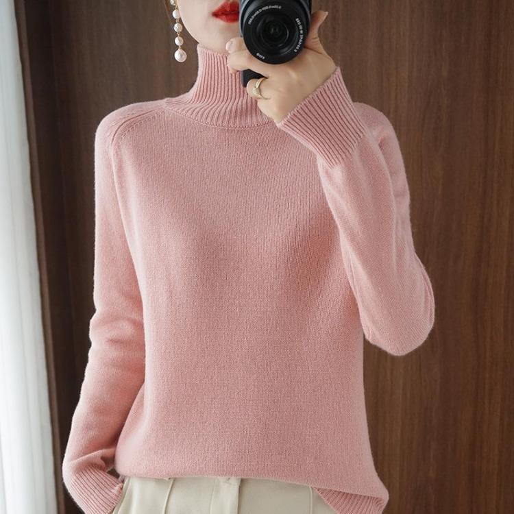 Korean Fashion Turtleneck Sweaters Warm Thick Pullovers Casual Autumn Winter Women Knitwears Basic Long Sleeve Jumpers