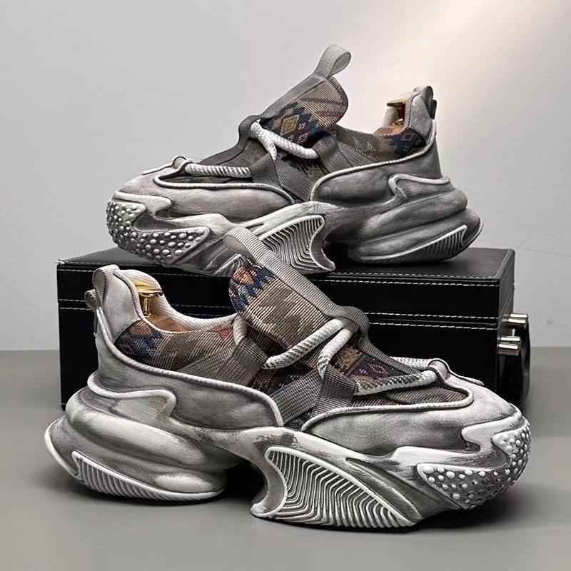 Дизайнерские кроссовки на высокой платформе для мужчин Удобные дышащие спортивные — фото 8