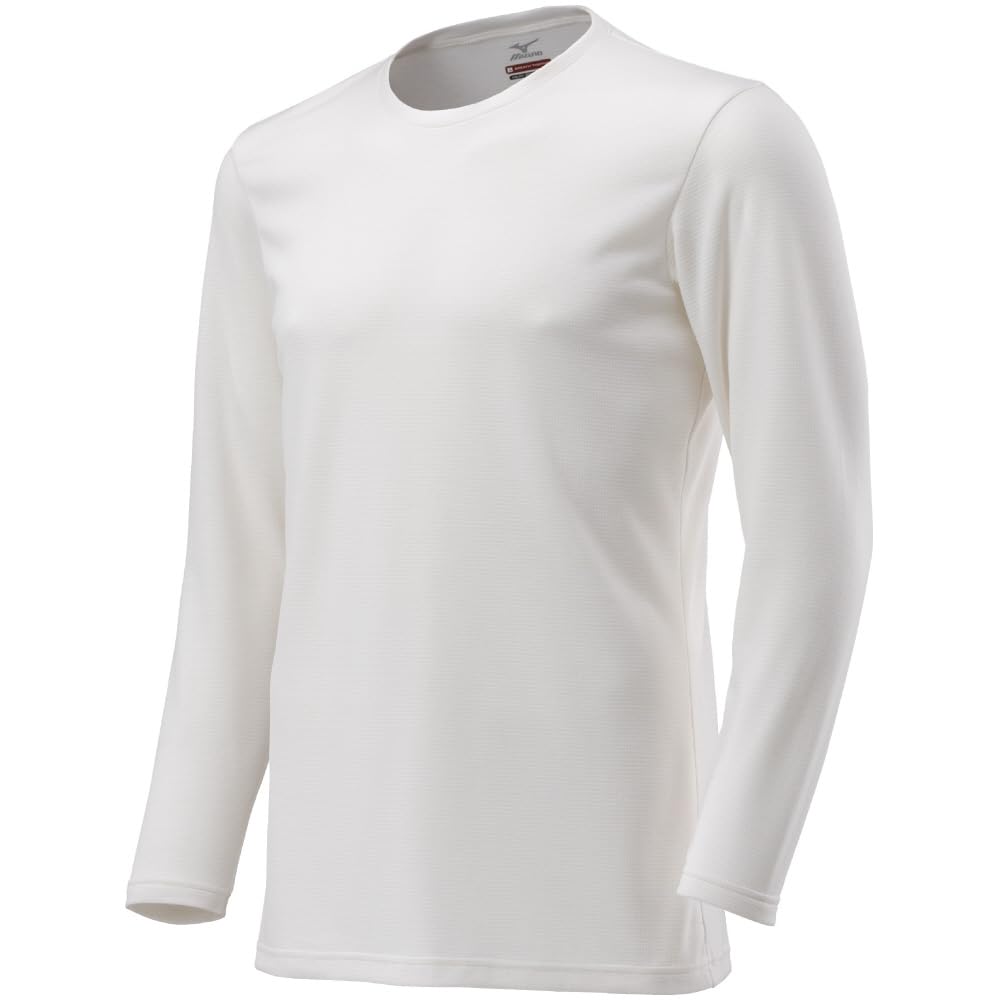 Mizuno Breath Thermo Lightweight for Daily Crew Neck Long Sleeve Size M Underwear, Heat-Generating Innerwear, Use, Shirt, Men's, Off-White, (C2JAA611)
