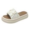 Flat sandals 2025 new summer gentle fairy wind pearl round head seaside beach fashion cool slippers