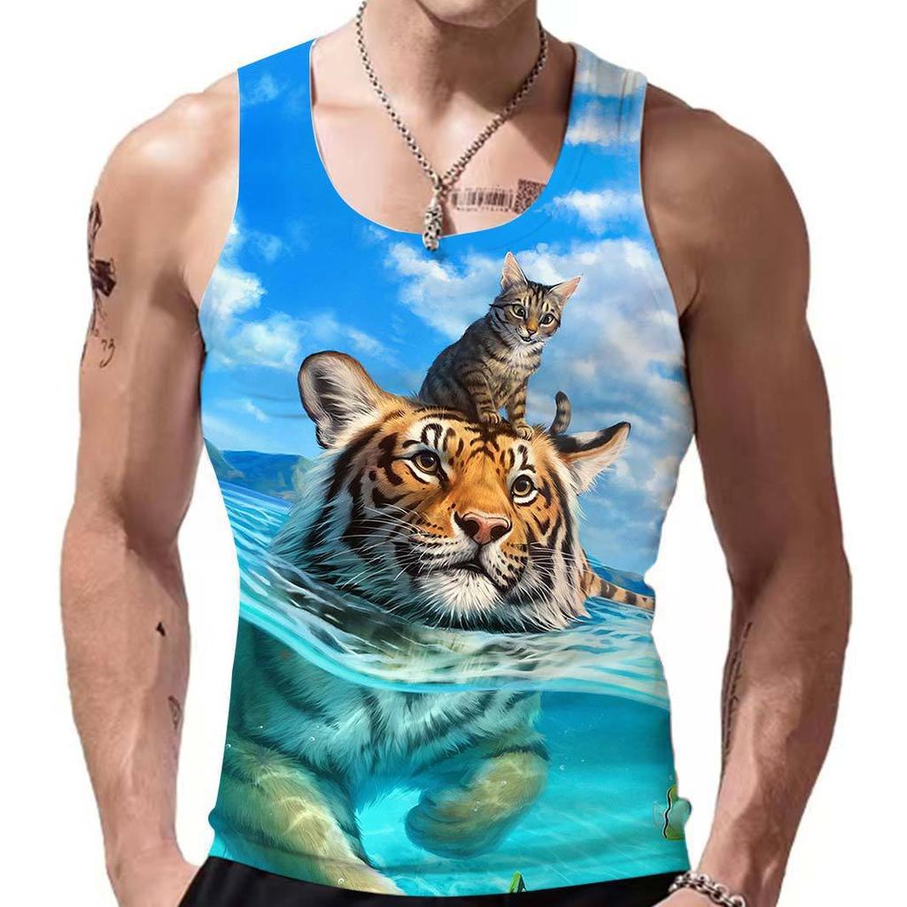 New Summer 3D Printing Tank Top Children Fashion Funny Sports Vest Harajuku Gym Cool Tank Top Men Clothing