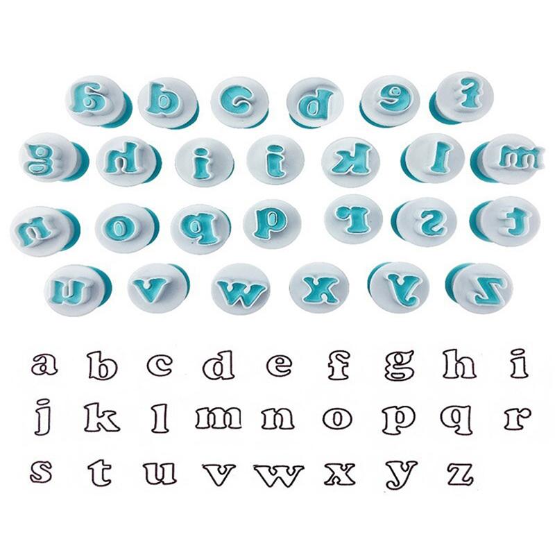 Moule à Pâtisserie Lettre Fondant Découpoir à Biscuit Alphabet Majuscules et Minuscules Chiffres Décoration de Gâteau Outils de Gâteau DIY Pour Enfants