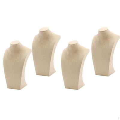 Pack of 4 Jewelry Bust Display Stand Figure Shop Countertop Rings Chain Holder Closet Organization