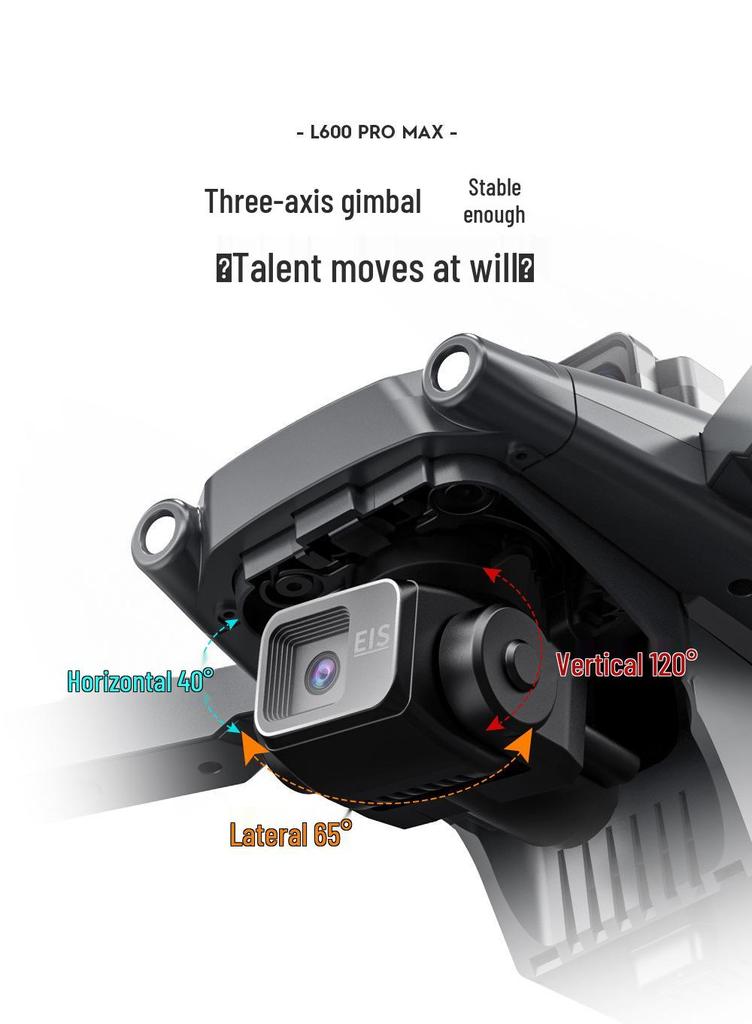 L600 PRO MAX Drone: Three-Axis Gimbal, Electronic Stabilization, Anti-Shake, Laser Obstacle Avoidance.