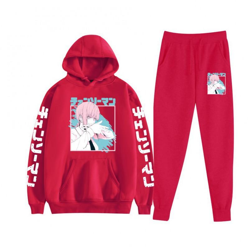 Chainsaw Man Couples Hoodie Sweatpants Set Long Sleeve Casual Outfit Men Women