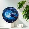 Metall Wandkunst Hexe Dekor Rundes Blechschild 2D Flacher Stil Heimbar Café