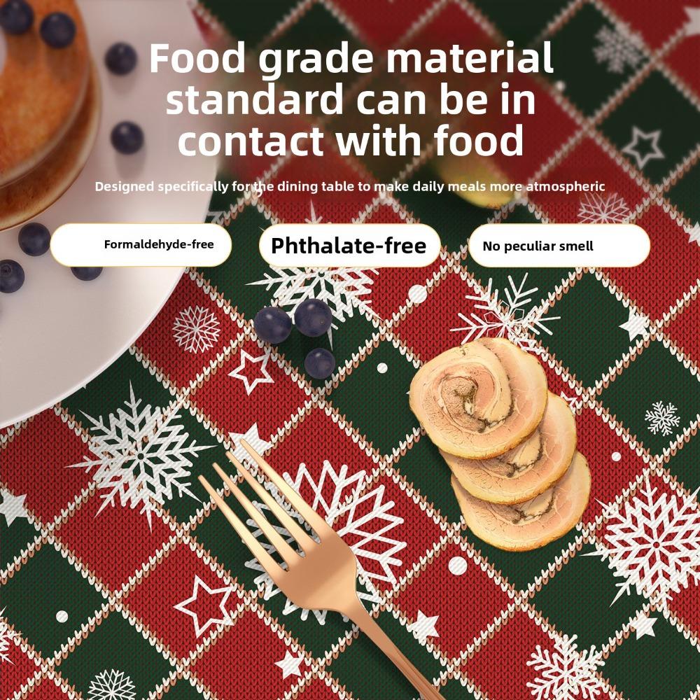 Festive Christmas Tablecloth for Dining Table Holiday Decor Home Party Theme Cover