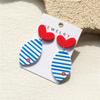 Striped Print Fish Tail Earrings Accessorie Acrylic Party Jewelry Gifts Stud Earrings  for Women