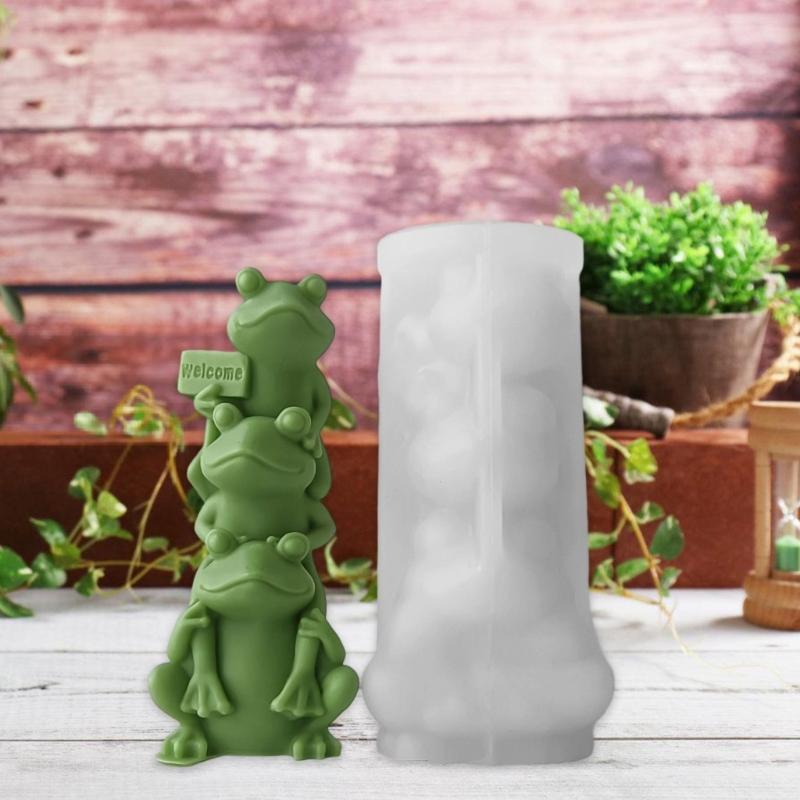 3D Frogs Silicone Molds Plasters Molds Cartoon Animal Candle Molds Ornament Epoxy Resin Molds Casting Molds