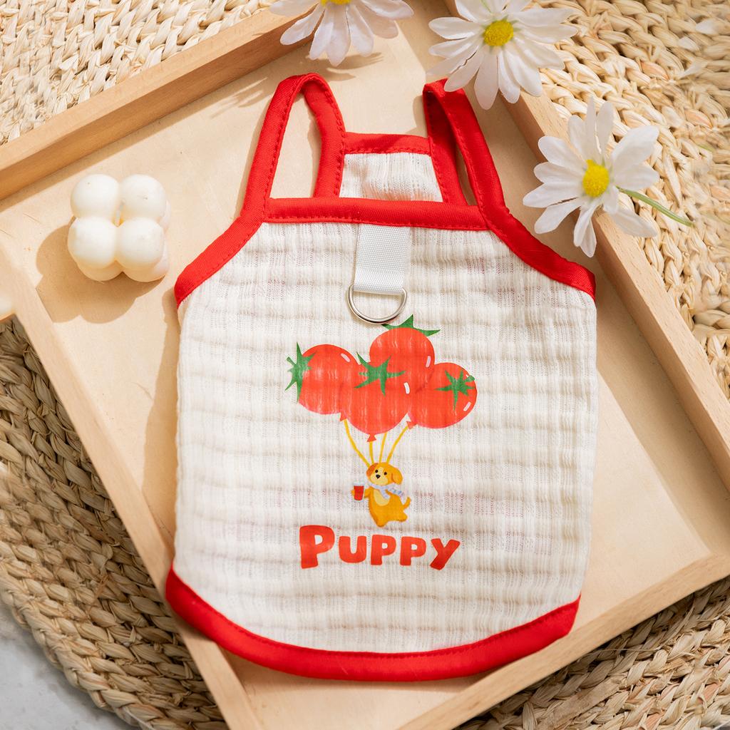 Frühling und Sommer neue Hundekleidung dreidimensionale Puppe gestreifte dünne Weste Katze Haustierkleidung