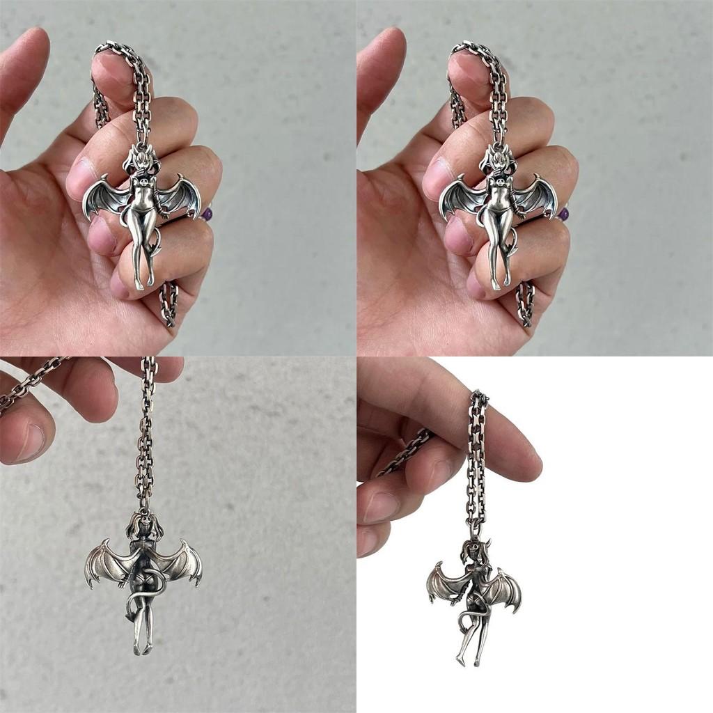 Trendy Silver Angel Character Necklace Durable Zinc Alloy Casual Decoration Use
