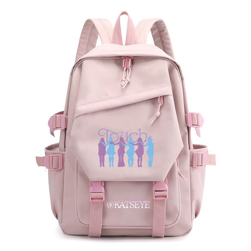 Unisex KATSEYE Printed Backpack Student School Waterproof Children Casual Canvas Nylon Bag