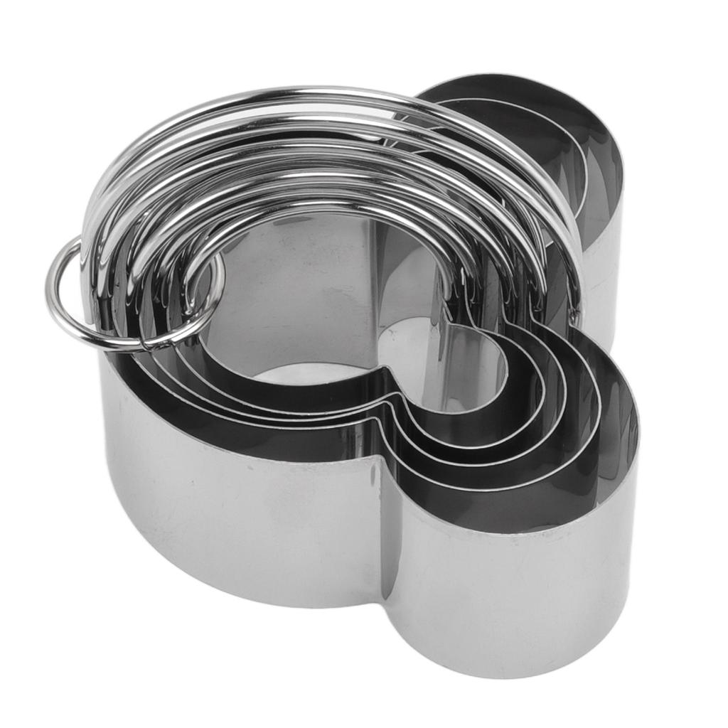 5Pcs Stainless Steel Biscuit Cutter Set Removable Easy Release Professional Cookie Cutter Set with Handle for Baking