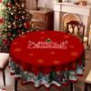 Christmas Rectangular Tablecloth, Waterproof And Oil-Proof, Ode To Joy Christmas Elements, Dining Table Coffee Table Holiday Decorative Cloth