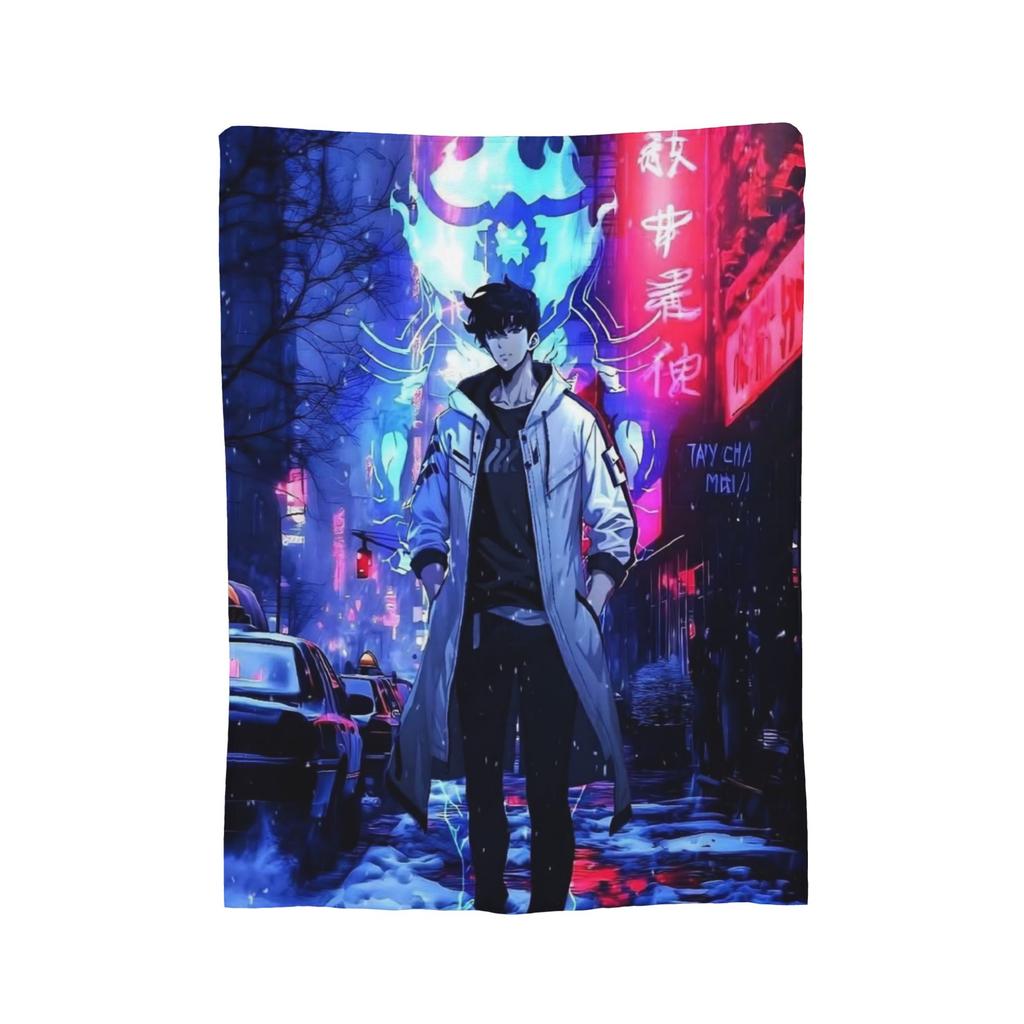 Solos Levelings Vintage Anime Plush Blankets  Awesome Throw Blanket for Home 125*100cm Bedspread,