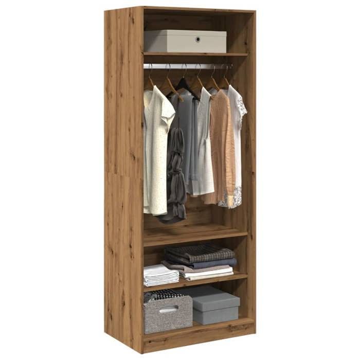 VidaXL Garde-robe chêne artisanal 80x50x200 cm bois d'ingénierie, armoire de rangement, organisateur de garde-robe, armoire, 3307701
